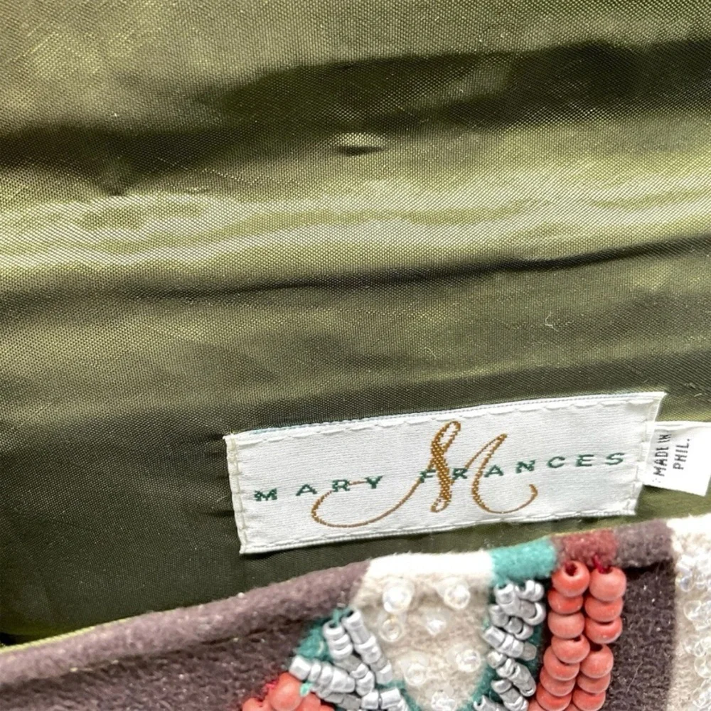 Mary Frances Fabric Beaded‎ Graphic Clutch